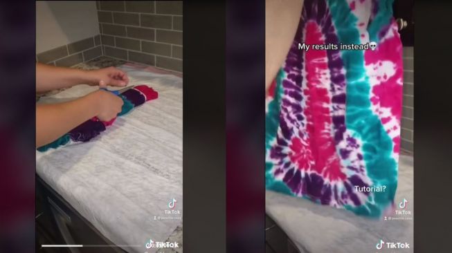 Ngakak! Wanita Ini Iseng Bikin Kaos Tie Dye, Malah Hasilkan Pola Tak Senonoh