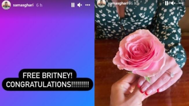 Sam Asghari ucapkan selamat ke Britney Spears. (Instagram)