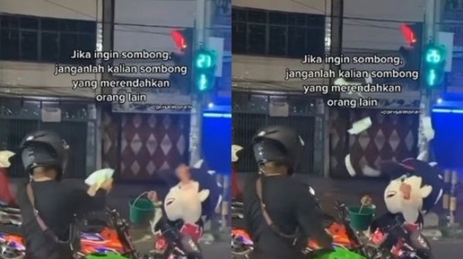 Pemotor Ini Kasih Uang ke Badut, Tapi Caranya Bikin Netizen Berang