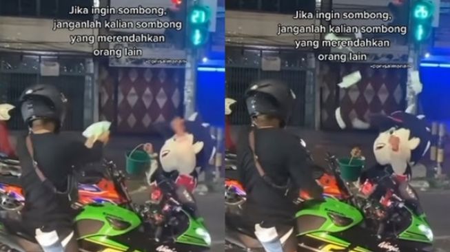 Viral Pemotor Beri Badut Segepok Uang Tapi Dihamburkan di Jalanan, Banjir Hujatan