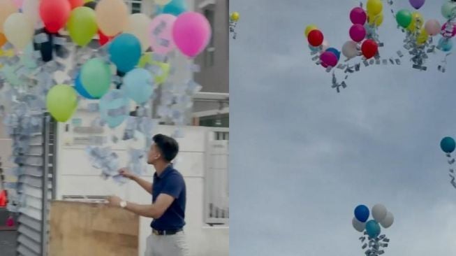 Viral Youtuber Terbangkan Uang Puluhan Juta Pakai Balon, Warganet: Lebih Baik Sedeka