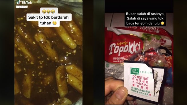 Makan Jajanan Korea Instan, Wanita ini Tak Sadar Campurkan Benda ini (TikTok)