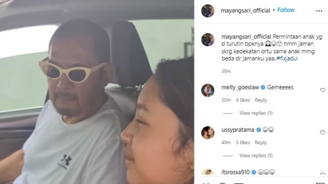 Interaksi Bambang Trihatmodjo dengan sang putri (instagram.com)