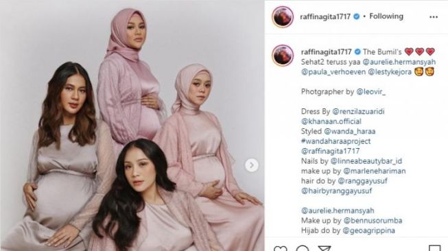 Potret Maternity Nagita, Paula, Aurel dan Lesti (instagram/@raffinagita1717)