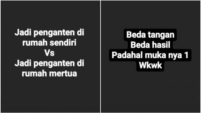 Viral Perbedaan Riasan Pengantin di Pesta Pernikahan Rumah Sendiri VS Rumah Mertua (TikTok)