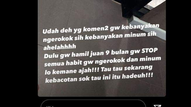 Unggahan istri Onad yang emosi kegugurannya dikaitkan dengan alkohol dan rokok [Instagram/@bebyleonardo]