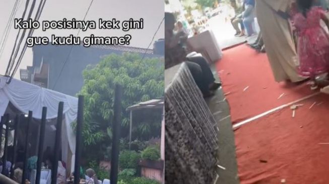 Terjebak di Kos karena Tenda Resepsi, Aksi Pria Nekat Terobos Pernikahan Ini Viral