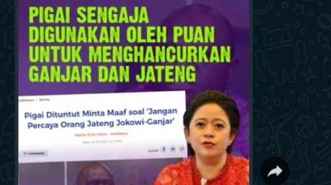 Beredar chat WhatsApp Puan Maharani bayar Natalius Pigai Rp 5 miliar untuk serang Ganjar Pranowo dengan ucapan rasis.