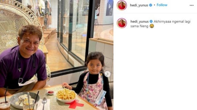 Hedi Yunus dan anak ART akrab bak putri kandung. (Instagram/@hedi_yunus)