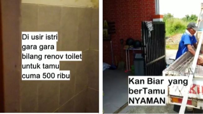 Pria renovasi toilet tamu (tiktok)