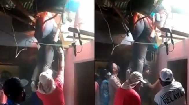 Viral, Video Atlet Layang Jatuh di Atap Pemukiman Warga Papua, Warganet: Ngeri!