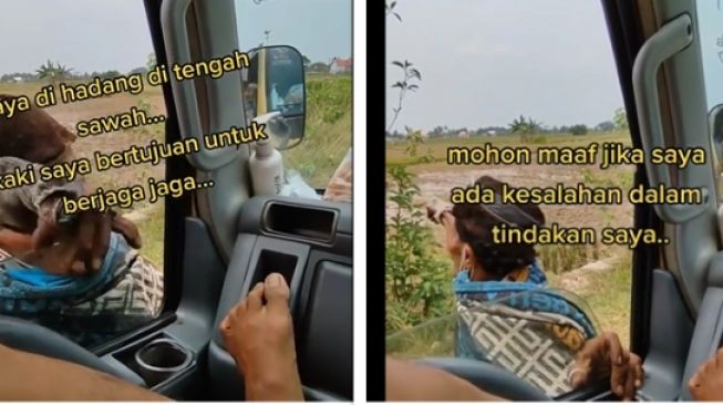 Kurir kargo dicegat pria tua (instagram)