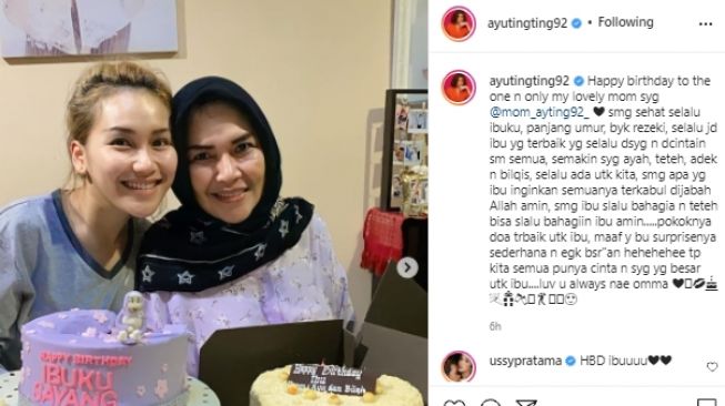 Ayu Ting Ting beri surprise untuk sang ibu (instagram.com)