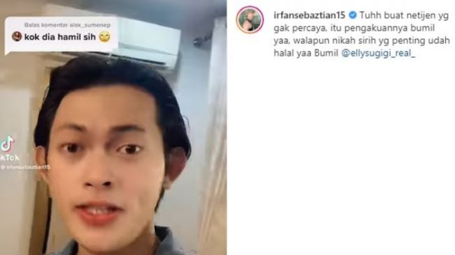 Irfan Sebastian tanya soal kehamilan Elly Sugigi. (Instagram)