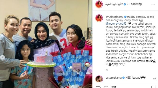 Ayu Ting Ting beri surprise untuk sang ibu (instagram.com)