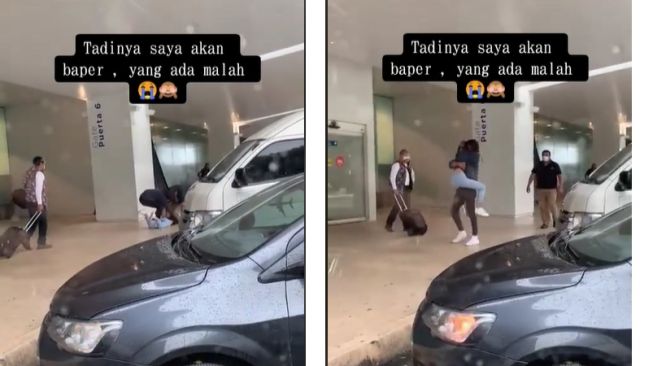 Niat romantis malah berujung tragis, wanita ini jemput kekasihnya malah alami nasib apes (TikTok)
