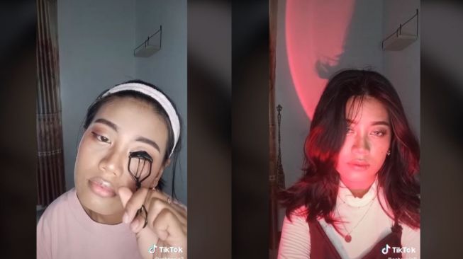 Viral Transformasi Siswa SMA Sebelum dan Sesudah Makeup (tiktok.com/ashpyxia2)