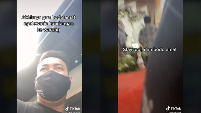 Viral Pria Nyelonong Lewat Kondangan Demi ke Warung (tiktok.com/@ipan.slam)