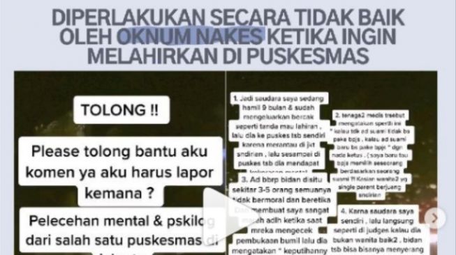 Viral bidan hina ibu mau melahirkan dengan ucapan tak panas. Bahkan ditanya soal hubungan intim dengan banyak lelaki. Tuduhan itu membuat sang ibu hamil itu kesal bukan main. Bahkan sakit hati. 