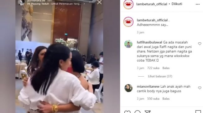 Unggahan soal Nagita Slavina dan Yuni Shara [Instagram/@lambeturah_official]