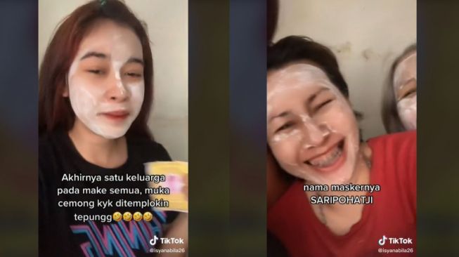 Viral Masker Wajah Jadul Saripohatji, Begini Penampakannya (tiktok.com/@isyanabila26)