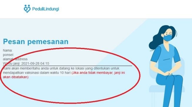 Situs pedulilindungiq.com palsu masih bisa diakses pada Rabu sore (6/10/2021). [Suara.com]