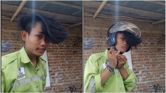 Viral Pria Bagikan Tutorial Pakai Helm Tanpa Merusak Poni Badai, Ditonton 12 Juta Kali