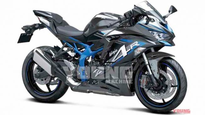 Penampakan render Kawasaki ZX-4R (Young-Machine)