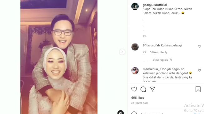 Cuplikan video mesra Danang DA dan calon istrinya [Instagram/@gosipjulidofficial]