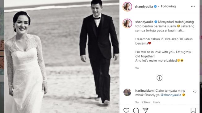 Unggahan Shandy Aulia bareng suami [Instagram/@shandyaulia]