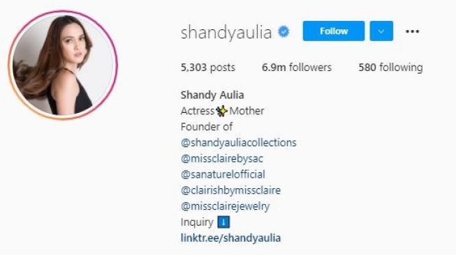 Shandy Aulia. (Instagram/@shandyaulia)