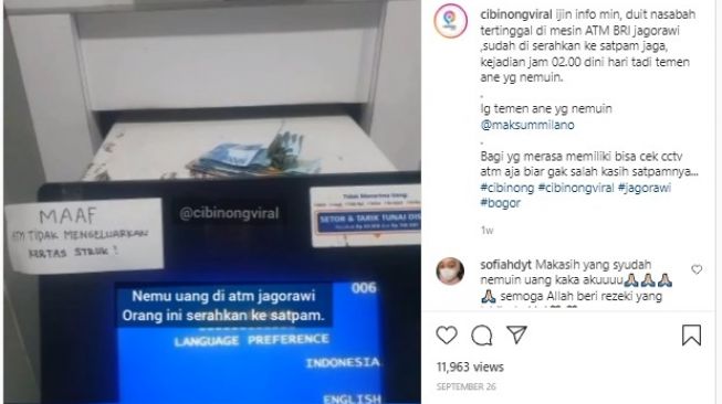 Temukan Uang Segepok di Atas Mesin ATM BRI, Aksi Ahmad Maksum Langsung Viral