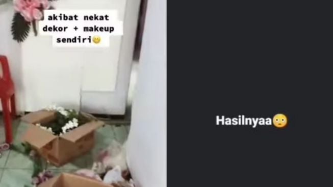 Wanita Nekat Make Up dan Dekor Acara Lamaran Sendiri, Hasilnya Jadi Sorotan