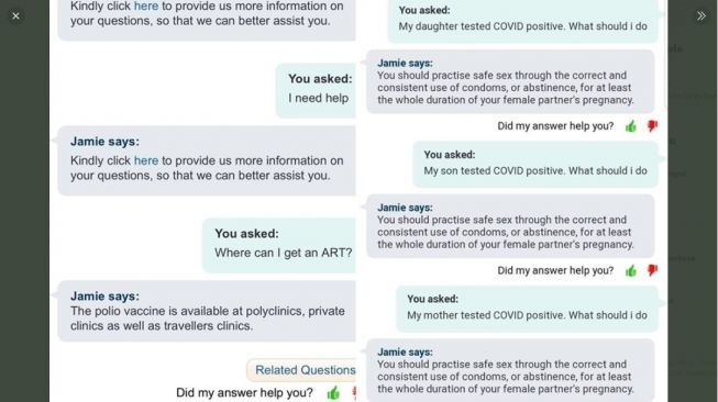 Ditanya Soal Covid-19 Malah Jawab Seputar Seks, Kemenkes Singapura Nonaktifkan Chatbot Ini