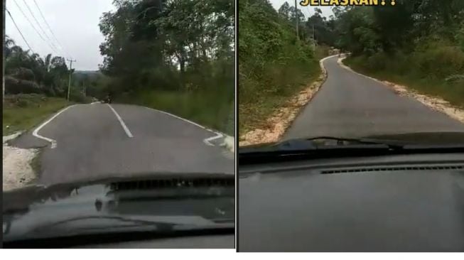 Pemobil kena prank jalan mulus, fakta sebenarnya berkata lain (TikTok)