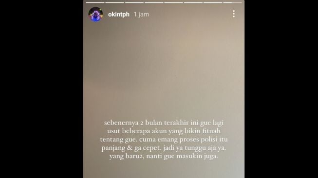 Niko Al Hakim alias Okin siap usut akun yang memfitnahnya ke polisi [Instagram/@okintph]