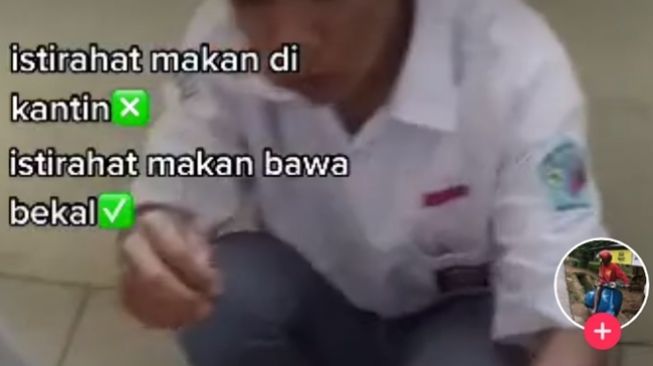 Viral siswa bawa lauk bekal tak terduga. (TikTok/@ihnahagitu)