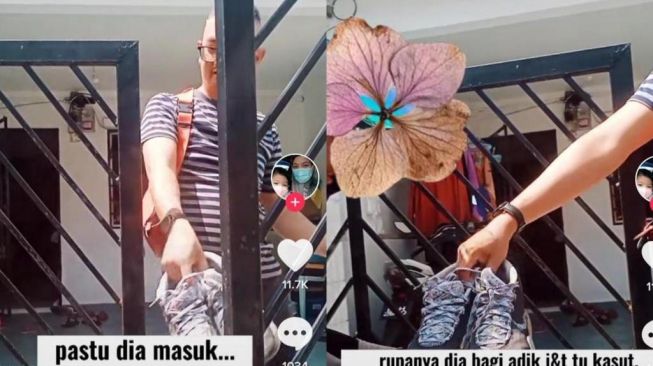 Viral Lelaki Memberi Sepatu Usang ke Kurir, Warganet Ikut Tersentuh