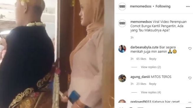 Wanita Ini Viral Karena Comot Bunga Kantil Pengantin Pria, Warganet: Hargai Adat Tradisi