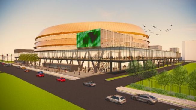 Konsep desain Indoor Multifunction Stadium yang sedang dalam tahap penyusunan dokumen pembuktian kinerja BGH berdasarkan Permen PUPR Nomor 21 Tahun 2021. (Dok: PUPR)