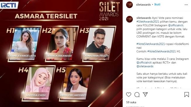 Nominasi Silet Awards 2021 [Instagram/@siletawards]