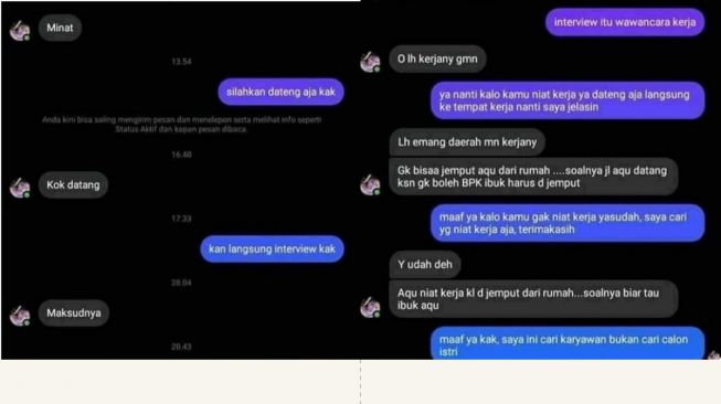 Lamar kerja malah minta dijemput (https://twitter.com/Bandungfess)
