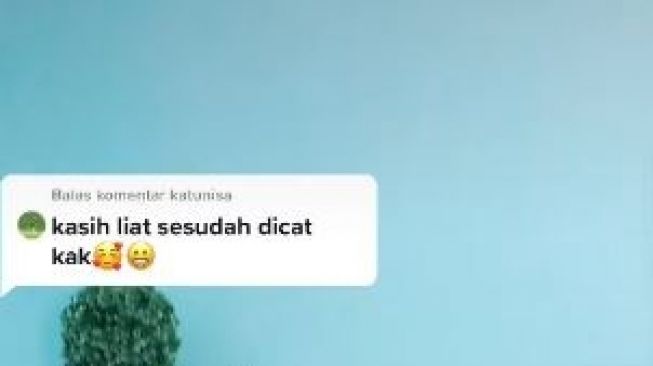 Cara mudah cat tembok tanpa pakai kuas. (Tiktok)