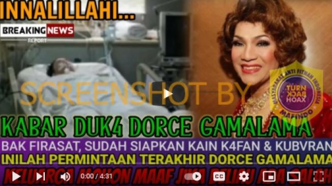 CEK FAKTA: Kabar Duka Dorce Gamalama Meninggal dan Beri Pesan Terakhir Ini, Benarkah?