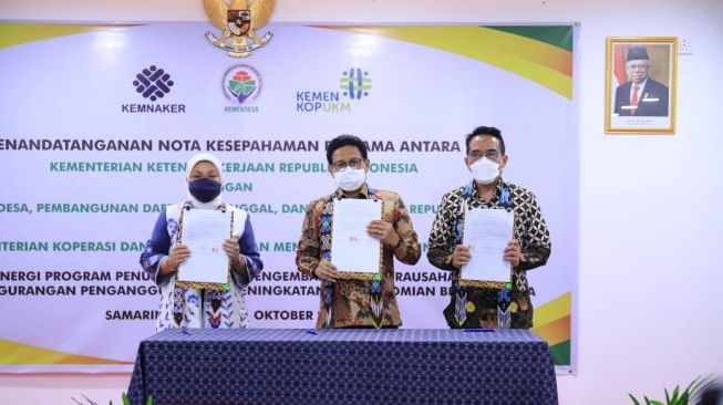 Kurangi Pengangguran, Kemnaker Gandeng Kemendes PDTT dan Kemenkop UKM