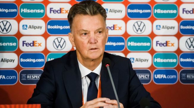 Pelatih Timnas Belanda, Louis van Gaal. [Gints Ivuskans / AFP]