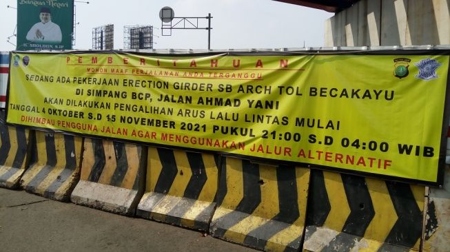 Ada Proyek Becakayu, Arus Jalan Ahmad Yani Bekasi Simpang BCP Dialihkan