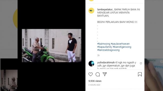 Tolak Memberi Bantuan Kepada Seorang Kakek, Baim Wong Dikecam Warganet: Nggak Ng*tak