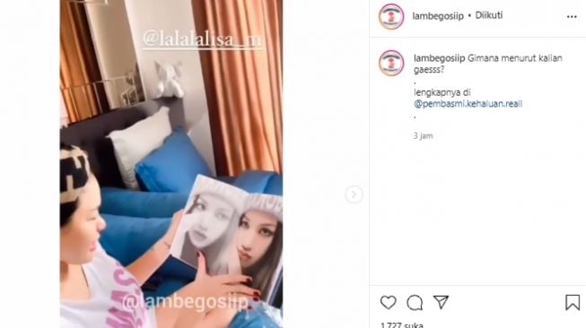 Nikita Mirzani unboxing album LALISA (instagram.com)