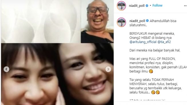 Potret Reuni Nia dan Tia AFI. [Instagram/tia_afi2/niadit_poll]